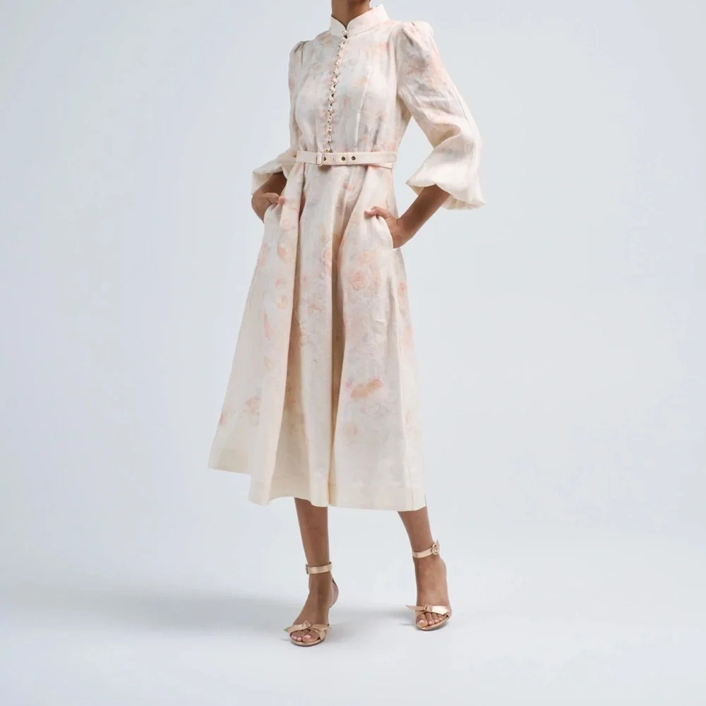 Zimmermann Crush buttoned midi Floral Long Sleeve Dress. Size 1. New with tags - Picture 4 of 13